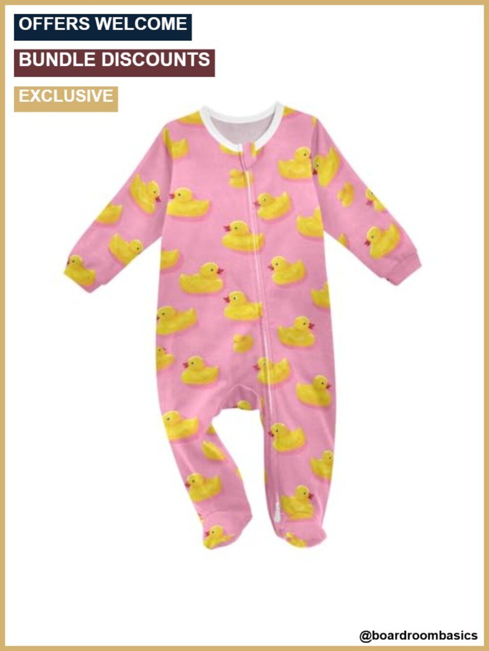 Baby One-Piece Footies 100% Cotton Long Sleeve Zip Front Pajama Romper